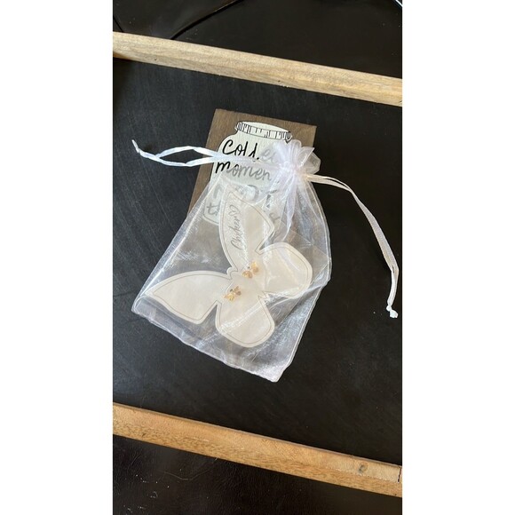 NWT CHVKER Gold Tone Butterfly Crystal Stud Earrings - Picture 6 of 6